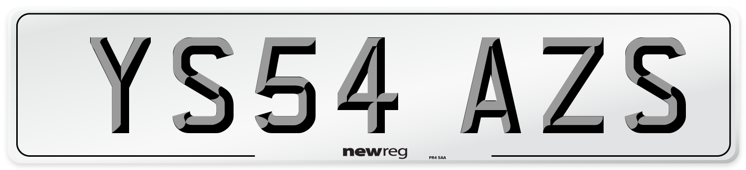 YS54 AZS Number Plate from New Reg